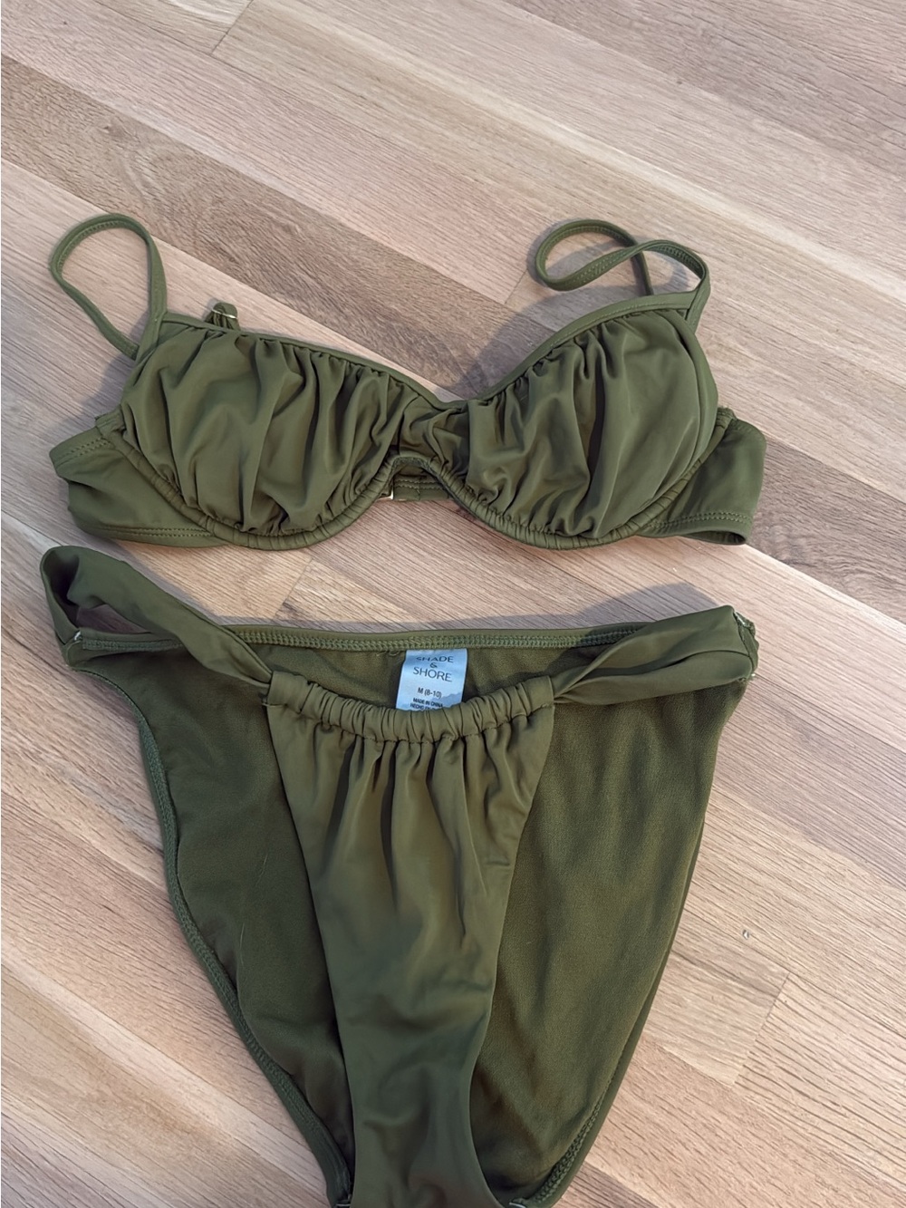 Target Olive Ruched Two-Piece Bikini